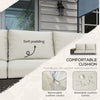 3-Seat Patio Sofa with Cushions, PE Rattan Outdoor Couch with Wood Grain Wide Armrests for Porch, Sunroom, Garden, Poolside, Beige