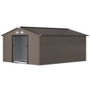 Garden Metal Shed, Storage Shed Utility Storage with Double Locking Doors for Bike, Yard Tools, Brown