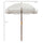 6.2' Beach Umbrella for Travel, Vent, Ruffles, Carry Bag, Portable Outdoor Umbrella for Garden, White