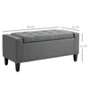 Storage Ottoman, Linen Upholstered Storage Bench with Lift Top, Rectangle End of Bed Bench for Bedroom, Living Room or Entryway, Gray
