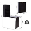 Wall Mounted Fold Out Convertible Desk, Multi-Function Floating Desk with Storage Shelf for Home Office, Espresso Brown
