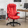Heated Massage Office Chair, Heated Reclining Desk Chair with 6 Vibration Points, Armrest and Remote, Red