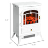 Electric Fireplace Heater, White Fireplace Stove with Realistic LED Log Flames and Overheating Safety Protection, 750/1500W
