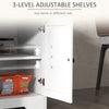 Sideboard Buffet with 2 Drawers, 4 Barn Doors and 2 Adjustable Shelves, Kitchen Buffet Cabinet for Living Room, White