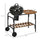 Charcoal Grill BBQ, 21-Inch Rolling Backyard Barbecue with Chopping Block Table, a Cutting Board, Shelf, Wheels, Vents & Thermometer, Black