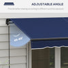 8' x 6.5' Retractable Awning, 280gsm UV Resistant Sunshade Shelter for Deck, Balcony, Yard, Blue