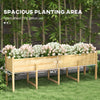 Wooden Raised Garden Bed, Large Elevated Planter Box with Legs, Bed Liner and Drain Holes, 7.4' x 1.8' x 2.6'