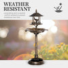 3-in-1 Garden Bird Bath Bowl Pedastal with Bird Feeder, Large Water Basin, & Underneath Flower Planter
