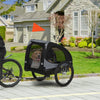 Dog Bike Trailer with Hitch Coupler, Quick Release Wheels, Reflectors, Flag for Medium Dogs, Black