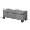 46" Storage Ottoman Bench, Upholstered End of Bed Bench with Steel Frame & Hinges, Button Tufted Storage Bench for Living Room, Entryway, Gray