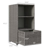 PE Rattan Pool Towel Rack with 2 Storage Shelves Basket Mixed gray