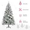 7.5' Tall Unlit Snow Flocked Pine Artificial Christmas Tree with Realistic Branches, Green