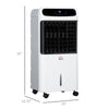 32" Mobile Air Cooler, 3-In-1 Evaporative Ice Cooling Fan Water Conditioner Humidifier Unit with Remote, Timer, Oscillating, LED Display