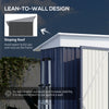 5'x3'x6' Garden Metal Sheds with floor, Small Lean-to Shed with Adjustable Shelf, Lock, Gloves, Cool Gray