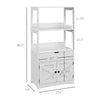 Farmhouse Bathroom Storage Cabinet, Linen Cabinet with Drawer and Shelves, 23.5" x 13" x 48.5", White