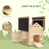Duck House for 1-3 Ducks, Wooden Small Animal House Outdoor with Openable Roof, Double Doors, Removable Base