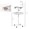 Bird Stand with Wheels, Perches, Feed Bowls, Round Tray for Parrot
