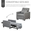 Convertible Chair Bed, Sofa Bed Multi-Functional Sleeper Ottoman Recliner with Adjustable Angle Backrest and Pillow for Dorm, Gray