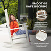 Oversized Patio Rocking Chair with High Back & Armrests for Adults, All Weather-Resistant Porch Rocker or Indoor & Outdoor, White