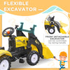 Ride-On Kids Bulldozer/Excavator Toy with Real Working Dirt Bucket, Easy Pedal Controls, 6 Wheels, & Cargo Trailer