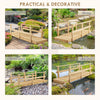 7' Garden Bridge Wooden Footbridge for Backyard Ponds, Creeks, Streams, Natural