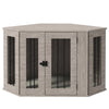 41" Corner Dog Crate Furniture, End Table Dog Kennel with Cushion for Medium-Sized Dog, Indoor Use,Dog Cage, Walnut