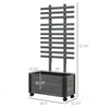 Wooden Raised Garden Bed, Planter with Trellis and Metal Corners, Portable on Wheels, for Patio, Backyard, Deck, Gray