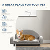 Raised Dog Sofa Elevated Pet Sofa for Small and Medium Dogs, with Soft Cushion, Removable Cover, Anti-Slip Pads, Gray