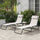 2 Pieces of 4-Position Reclining Beach Chair Chaise Lounge Folding Chair - Cream White