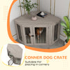 48" Corner Dog Crate Furniture, End Table Dog Kennel with Cushion for Medium-Sized Dog, Indoor Use, Dog Cage, Walnut
