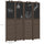 Wooden Room Divider with Blackboard, 4 Panel Folding Privacy Screen for Home Office, 5.5', Walnut Brown