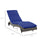Patio Wicker Chaise Lounge Chair, Outdoor PE Rattan Sun lounger with Adjustable Backrest and 2 Wheels