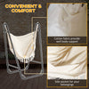 Hammock Chair with U Shape Stand, Hammock Swing Chair with A Side Pocket, Cream White