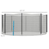 Trampoline Safety Net for 14ft Round Trampoline, Weather-Resistant Trampoline Net Replacement w/ Zippered Entrance, Poles Not Included