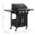 Outdoor 3 Burner Gas Grill Portable Barbecue Trolley w/ Wheels, Warming Rack, Shelves, Cabinet, Thermometer, Black