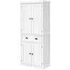 72" Kitchen Storage Cabinet, Pantry Storage Cabinet with Doors and Shelves, Freestanding Food Pantry Cabinet, White