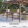 14' x 10' Outdoor Pergola, Wooden Gazebo Grill Canopy with Bar Counters and Seating Benches, forÂ Garden,Â Patio,Â Backyard, Deck
