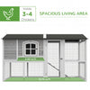 Wooden Chicken Coop with Run for 3-4 Chickens, Hen House with Nesting Box & Removable Tray, Outdoor Poultry Cage, 77.5" x 32.5" x 46", Gray