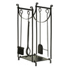 Firewood Rack with Fireplace Tools, Indoor Outdoor Firewood Holder, 30.25" Build with 2-Tiers, Includes Poker, Tongs, Broom, Shovel, Black