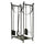 Firewood Rack with Fireplace Tools, Indoor Outdoor Firewood Holder, 30.25" Build with 2-Tiers, Includes Poker, Tongs, Broom, Shovel, Black