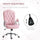 Home Office Chair, Velvet Computer Chair, Button Tufted Desk Chair with Swivel Wheels, Adjustable Height, and Tilt Function, Pink