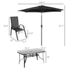 8 Pieces Patio Furniture Set with 9Ft Patio Umbrella, Outdoor Dining Table and Chairs, Black