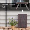 Outdoor Folding Outdoor PE Wicker Side Table, Hand Woven PE Rattan, Coffee Table for Balcony, Backyard, Garden, Lawn, Courtyard, Brown