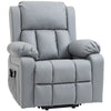 Electric Recliner Chair, Lift Chair for Elderly with Vibration Massage, Remote Control and Side Pockets, Gray