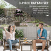 Patio Bistro Set, Porch Furniture with Soft Cushions and Rocking Function for Yard, Lawn, Porch, Brown