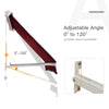6' Drop Arm Manual Retractable Window Awning Sun Shade Shelter for Patio Balcony Outdoor, Aluminum, Wine Red
