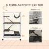 50" H Rolling Small Animal Cage with Hammock, Ferret Cage, Chinchilla Cage, Pet Habitat, wIth 4 Doors, Removable Tray