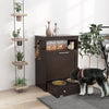 Pet Feeder Station Storage Cabinet, Dog Food Storage Container for Feeding & Watering Supplies, Brown