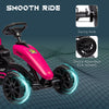 Kids Pedal Go Kart w/ Swing Axle, Shock-Absorbing Wheels, Pink