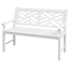 43.25" Outdoor Garden Bench, Wooden Bench, Poplar Slatted Frame Furniture for Patio, Park, Porch, Lawn, Yard, Deck, White